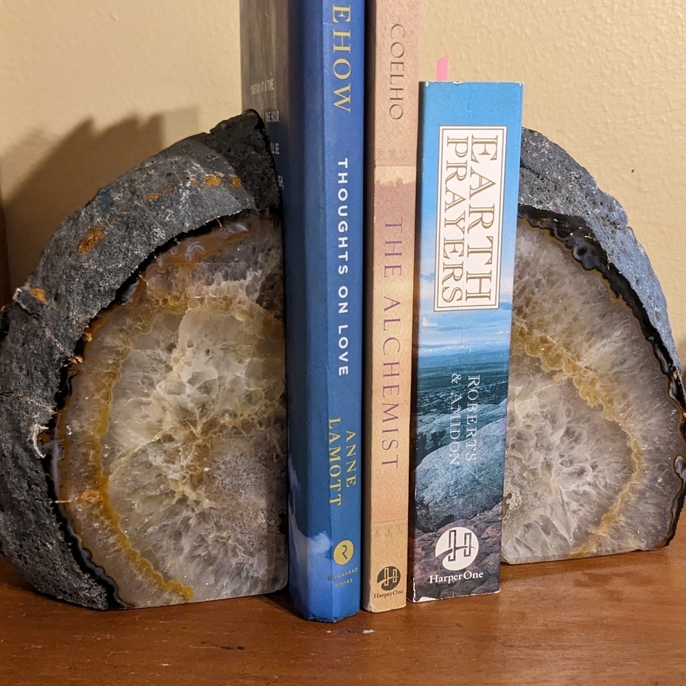 💲ON SALE!!💲Agate Geode Section Pair of Bookends / Decor Pieces Natural Stone - Picture 11 of 13